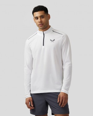 Castore Apex Aeromesh Quarter Zip ασπρα | 531NBZECD