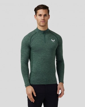 Castore Golf Body Mapped Seamless Quarter Zip Top γκρι | 237MXOVKI