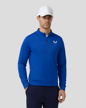 Castore Golf Club Classic Quarter Zip Top μπλε ρουά μπλε | 975JEPHIU