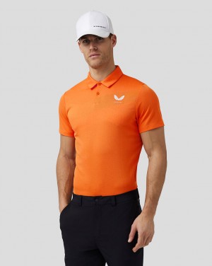 Castore Golf Engineered Knit Polo βαθυ πορτοκαλι | 816DJCEXW