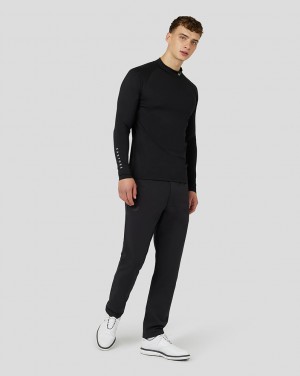 Castore Golf Long Sleeve Mock Neck Base Layer μαυρα | 629ULGHFW