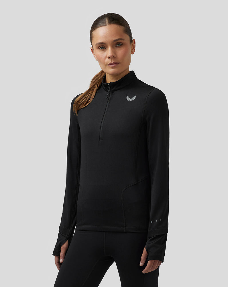 Castore Active Long Sleeve Half Zip Midlayer Top μαυρα | 831FYQWDL