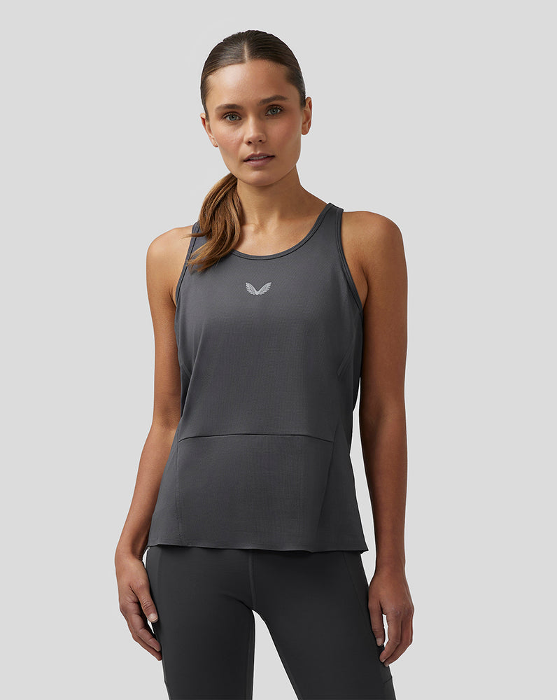 Castore Apex Lightweight Panelled Tank Top Gunmetal | 130BPIJKO