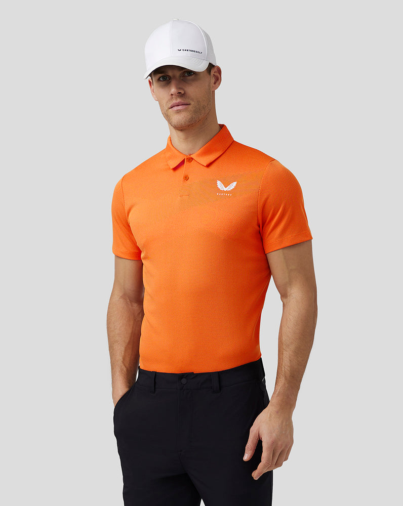 Castore Golf Engineered Knit Polo βαθυ πορτοκαλι | 724TOWEHU