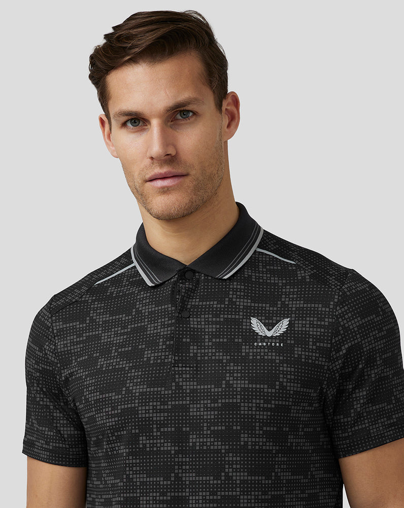 Castore Golf Printed Tech Polo μαυρα | 592RIEMCS