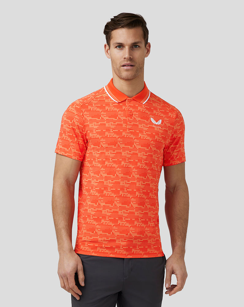 Castore Golf Printed Tech Polo βαθυ πορτοκαλι | 159GFAXHC