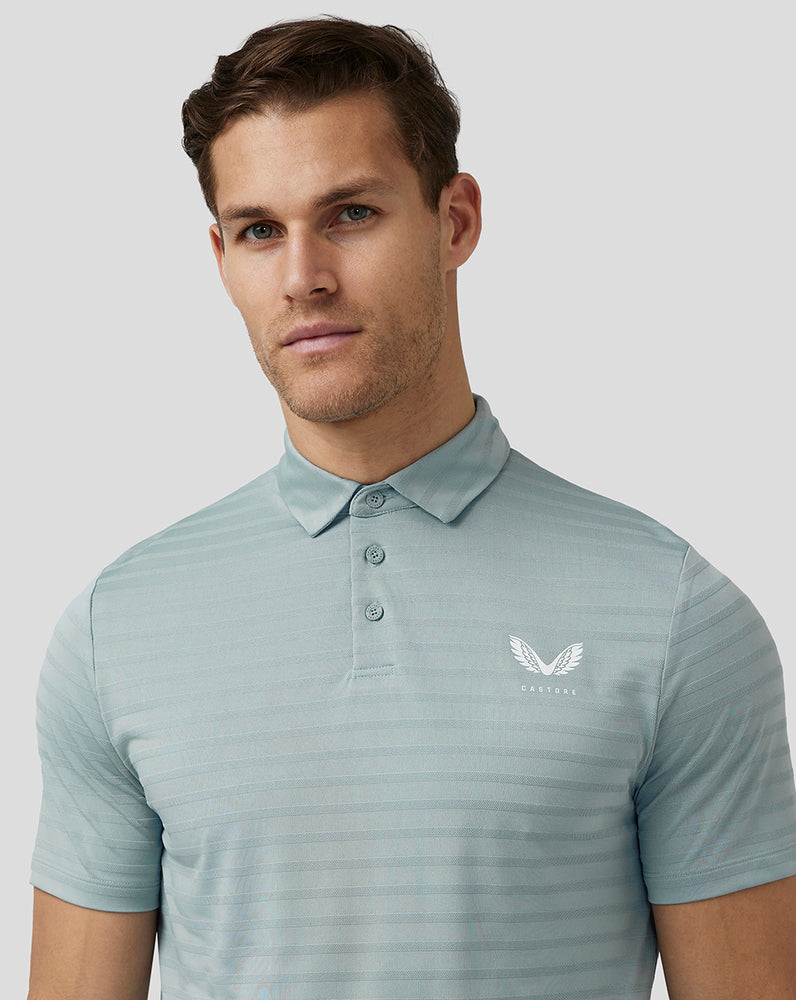 Castore Golf Textured Pique Stripe Polo μπλε | 729BODPQX