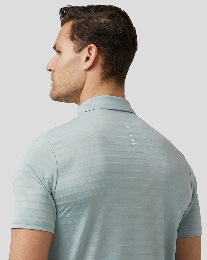 Castore Golf Textured Pique Stripe Polo μπλε | 729BODPQX