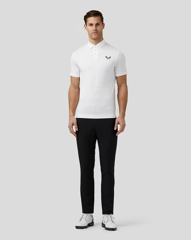 Castore Golf Textured Pique Stripe Polo ασπρα | 261OLGANZ