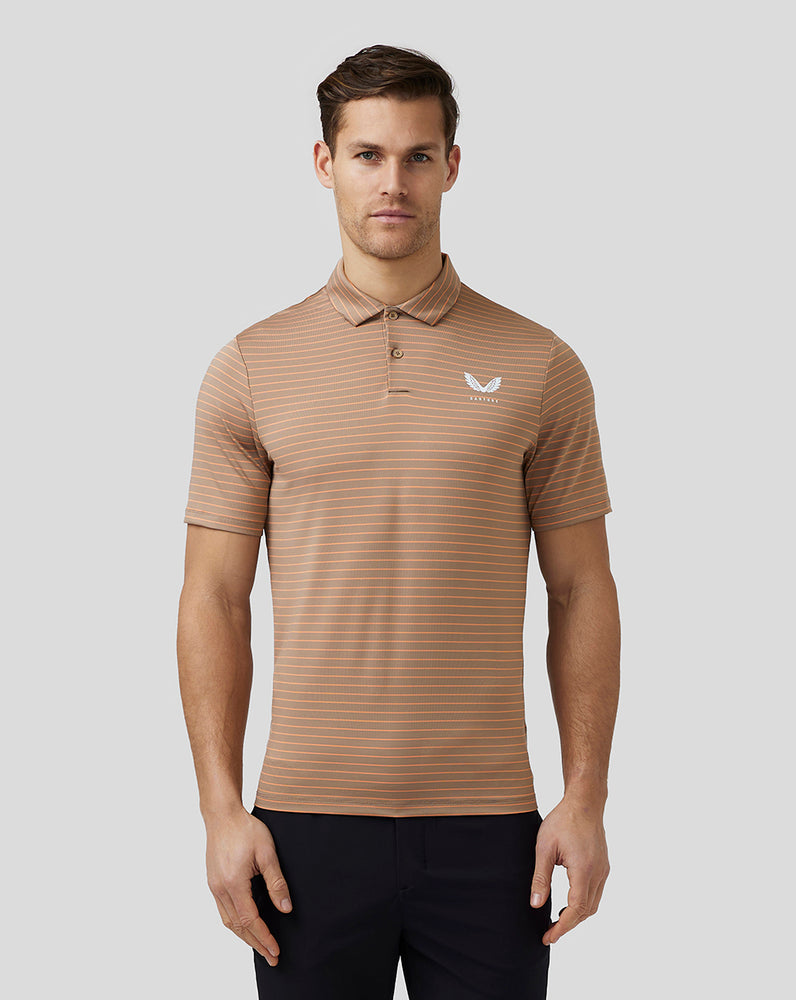 Castore Golf Yarn Dye Stripe Polo Clay | 605IEQNWY