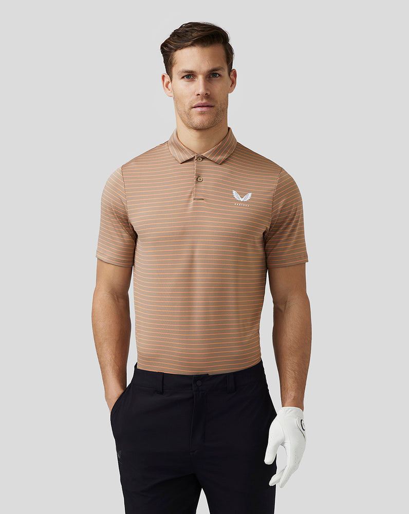 Castore Golf Yarn Dye Stripe Polo Clay | 605IEQNWY