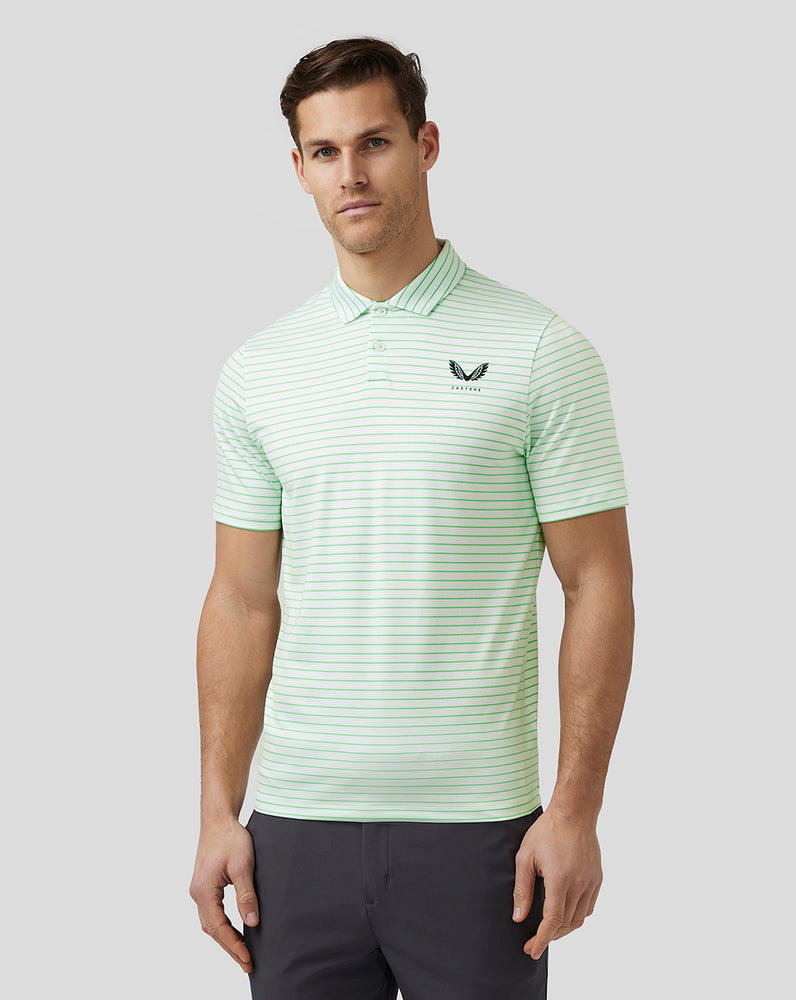 Castore Golf Yarn Dye Stripe Polo Lime | 521TQGFAS