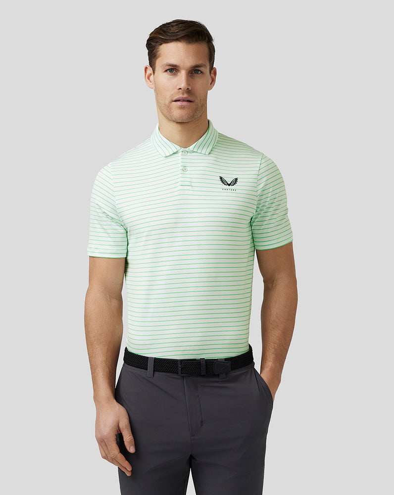 Castore Golf Yarn Dye Stripe Polo Lime | 521TQGFAS