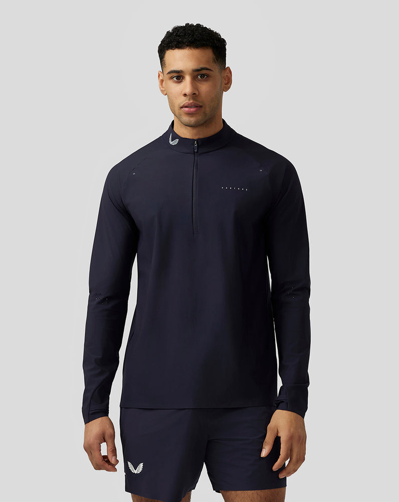 Castore Zone Ventilation Quarter Zip σκουρο μπλε | 819VIJHZW